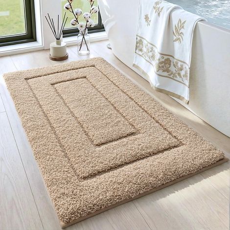1 Tapis De Bain, Microfibre Douce, Absorption Rapide, Dos TPR Antidérapant, Pour Salle De Bain