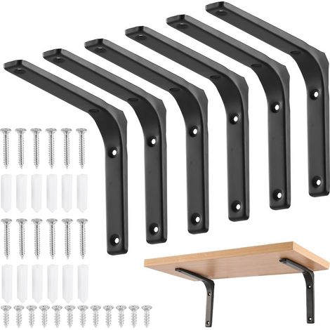 x Équerres Étagère Murale Métal - Équerres de Fixation Solides pour Étagère Angle Murale, Équerres Étagère Murale Faciles à Installer, Équerres de Fixation Durables, Design Moderne (1/4)