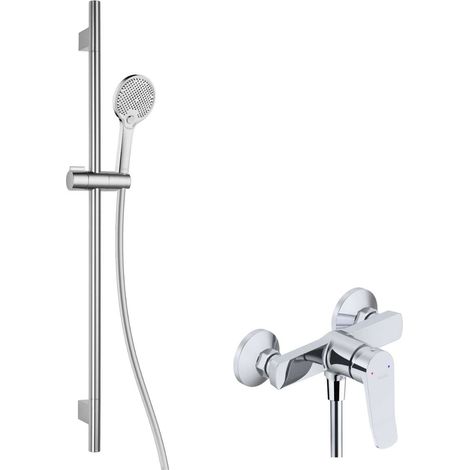 kielle Nefia - Set de douche avec mitigeur, colonne, flexible et pommeau de douche EcoSpare, chrome 20627SN40 (1/5)