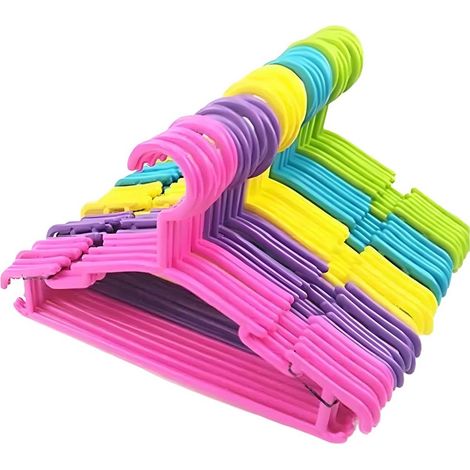 Cintres Bébé Plastique - 27x15 cm - Antidérapant - 50 pièces - Blanc (1/5)
