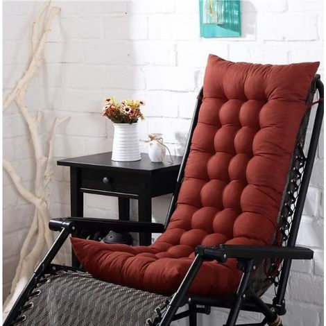 Chaise Lounge Cushion for Garden and Terrace - Brand - Model - Polyester - Dark Brown - 48x125x8cm