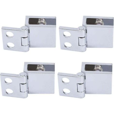 4 pcs Charnière En Verre Clip Pince Pinces Charnière De Porte En Verre Installation Facile Support En Verre Durable Meubles Charnière De Porte En Verre Pinces En Verre pour Portes En Verre Vitrines Po