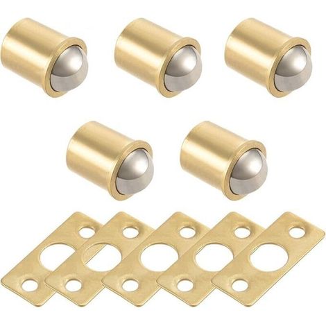 Gold-plated brass ball lock for cabinets, 11 mm diameter, pack of 5 – elegant and robust finish