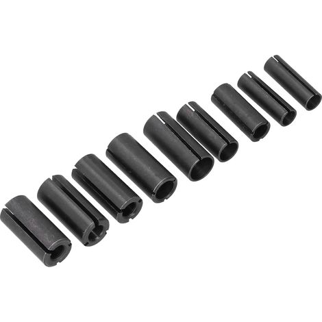 Jeu de 9 pièces d'accessoires pour fraiseuse : mandrins, adaptateurs et douilles en acier au carbone pour serrage (1/5)