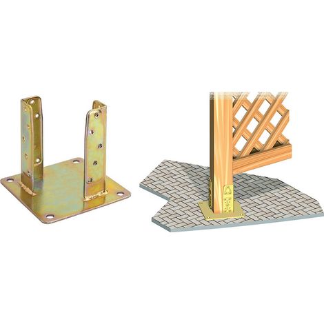 Supporto A Pavimento Con Piastra Per Trave Art.800 - mm.142x142 - spessore mm.5 (1/2)