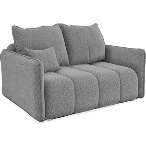 Sofa Designersofa 2-Sitzer MORGANO Stoff Abriamo Silbergrau (1/3)