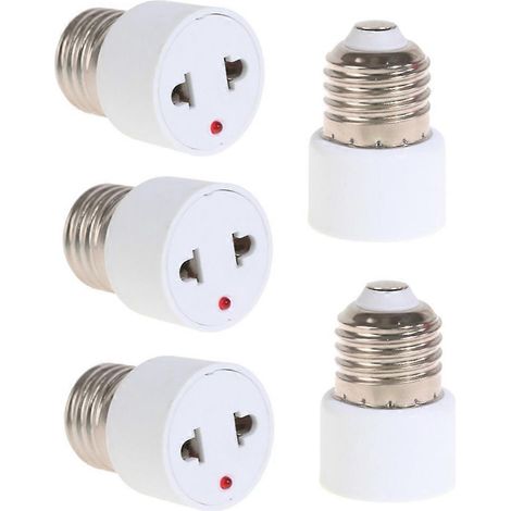 Lot de 5 adaptateurs de douille E27 vers prise européenne pour ampoule, douille portable (1/5)