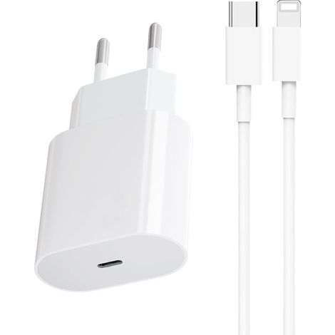25W USB C Rapide Chargeur Replacement pour 14,14 Pro, 14 Pro Max, 14 Plus, 13, 12, 11, XR, SE,X,XS, 8, Air, Pods, Type C Prise Mural Secteur Adaptateur Alimentation avec 1.5M Câble (1/5)