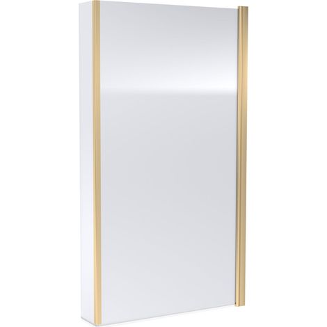 Nuie Pacific Square Bath Screen with Fixed Return Panel 1430mm H x 795mm W - 6mm Glass (1/3)