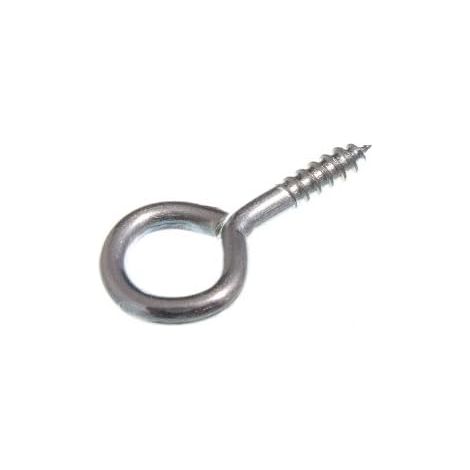 Lot de 20 crochets fermés à vis n°4 – 2,5 mm x 25 mm – Plaqué zinc brillant (BZP) (1/2)