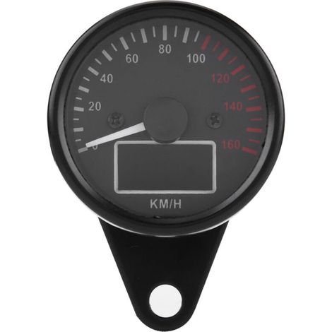 Universeller Motorrad-LED-LCD-Digitaltacho 0-160 km/h Retro Schwarz Wasserdicht mit klarer Linse.
