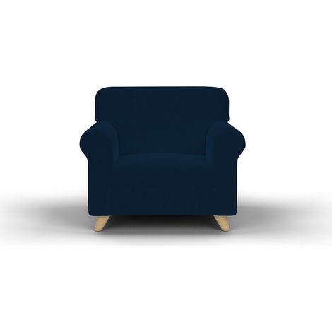 Copridivano Elasticizzato in Tessuto Blu Scuro 1 Posto (1/5)