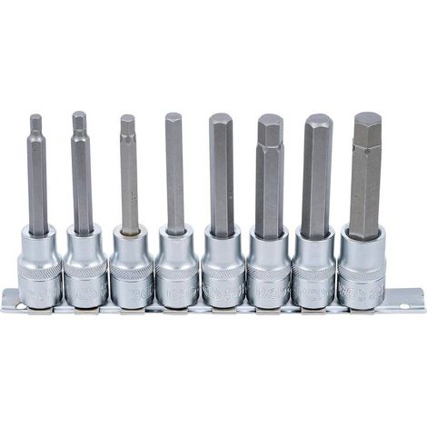 Jeu de Douilles et Embouts 12,5 mm (1/2) - Six Pans Intérieurs 5-13 mm - 8 pcs - Polyvalence et Précision - D-Work