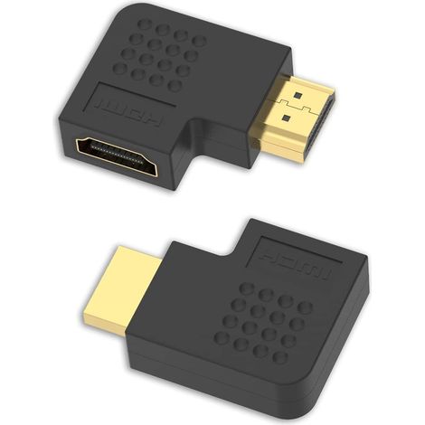 Lot de 2 adaptateur HDMI coudé, connecteur plaqué or mâle-femelle, support 4K pour TV console (1/5)