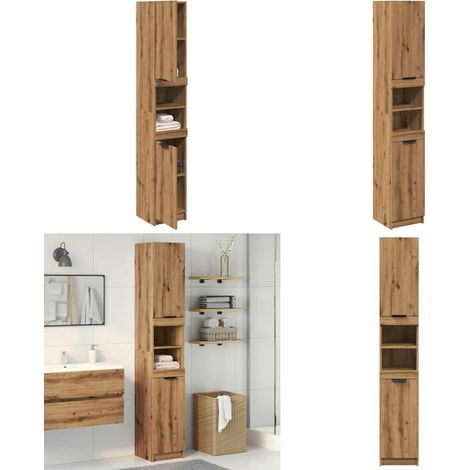 vidaXL Badschrank Artisan-Eiche 32x34x188,5 cm Holzwerkstoff (1/5)
