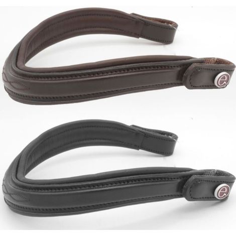Cob, MARRONE: Frontalino in pelle modello Shaped Onda di forma ergonomica e anatomica