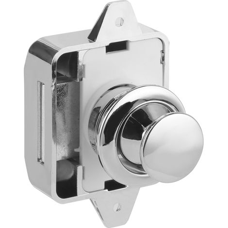 Verrou à bouton poussoir pour armoire tiroir, serrure de meuble, quincaillerie marine pour bateau, camping-car, caravane et voiture. (1/5)