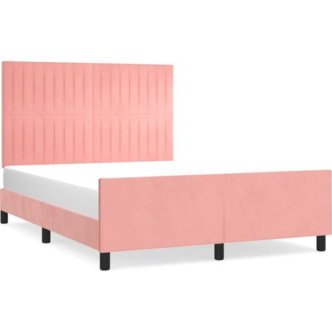 Maison Exclusive - Giroletto con Testiera Rosa 140x200 cm in Velluto (1/5)
