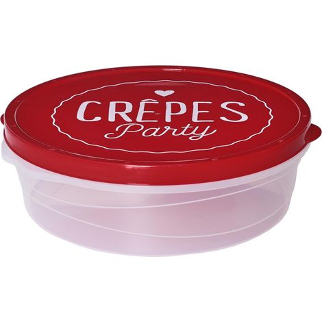 Boite de conservation à crêpes en plastique - Rouge- D 28 cm - Livraison gratuite (1/4)