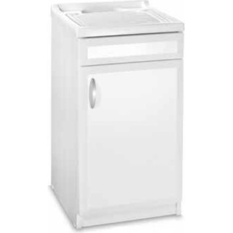 Mobile lavatoio con 1 anta 50x50 cm in Pvc con vasca in resina Bianco