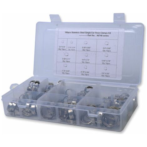 Schlauchschellen aus Edelstahl 304 – 100er-Packung – Durchmesser 7–15 mm – 360°-Abdichtung für industrielle Anwendungen