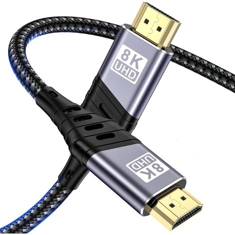 Câble HDMI 2.1 1M - 8K/4K 120Hz 48Gbps - HDR eARC - Compatible PS5/Xbox/TV (1/5)