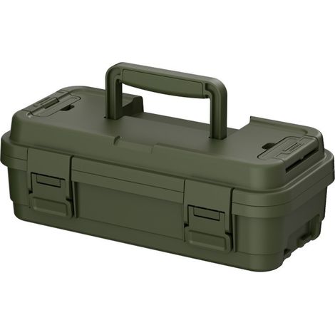Boîte de Rangement Multifonctionnelle 12 Pouces (36,7x18,5x12,7 cm) - Caisse à Outils Électricien Grande Capacité, Vert Armée (1/5)