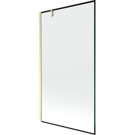 Mexen Next Badewannenabtrennung 1-flügelig 100 x 150 cm, schwarzes Muster, gebürstetes Gold - 895-100-000-00-70-55 (1/5)