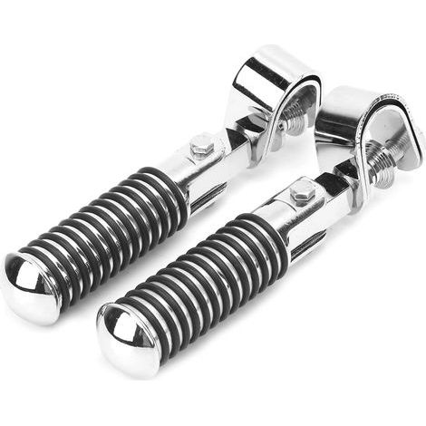 Marchepieds de vélo et moto, support de repose-pieds autoroute 1 pouce, protection barre (argent) (1/5)
