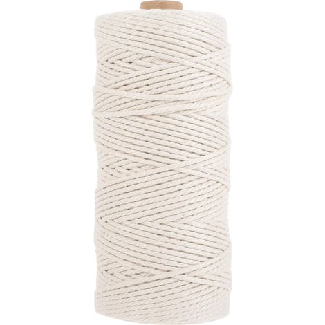 Fil de Coton pour Cuisson 2 Mm 200 M, Corde à Saucisse et Emballage Viande, sans Danger Alimentaire, Naturel, Usage la Cuisine et Jardin, Rouleau Unique, Longueur 200 Mètres (1/5)