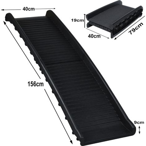 Hengmei – Rampe de coffre pliable pour chien – Escalier antidérapant en plastique – Charge max 90 kg – Dimensions 156 x 40 x 9 cm – Pour SUV et camion