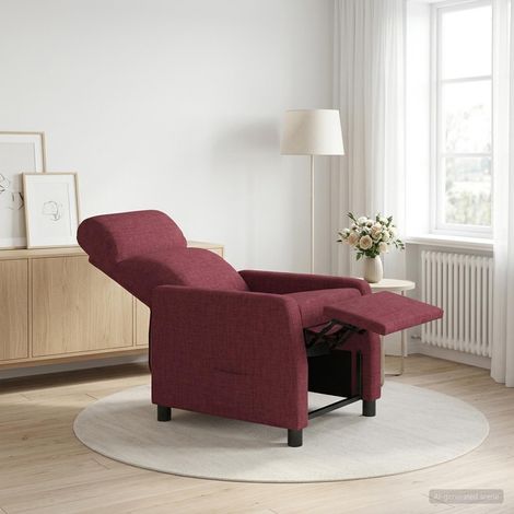 vidaXL Fauteuil inclinable Bordeaux Tissu (1/5)