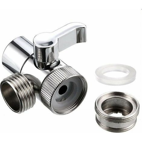 MINKUROW Dusch-Umstellventil 3-Wege-Umstellventil M22 x M24 Ersatz-Duschadapter-Wasserhahnventil für Küche oder Badezimmer