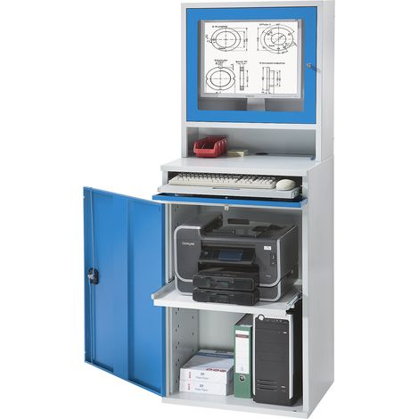 eurokraft pro, Poste informatique en tôle d'acier, h x l 1770 x (1/5)