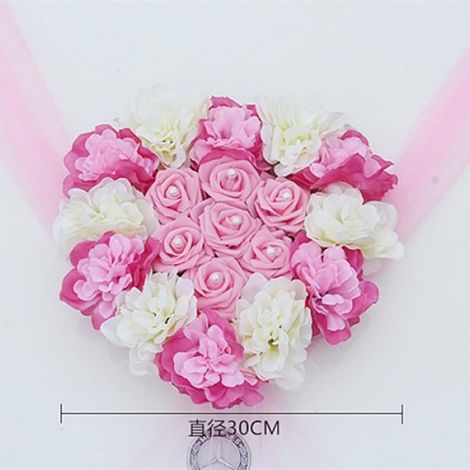 Kit De Décoration De Voiture Mariage Luxe Fushia - Rose - Blanc 8 Pièces, Voiture De Mariés, Bouquet Fleurs, Tulle, Fleurs Ruban (1/4)