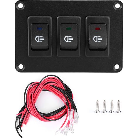 12V/30A Panneau d'interrupteurs à bascule LED combiné Voiture de course Allumage Marche Arrêt Bouton de démarrage moteur poussoir (1/5)