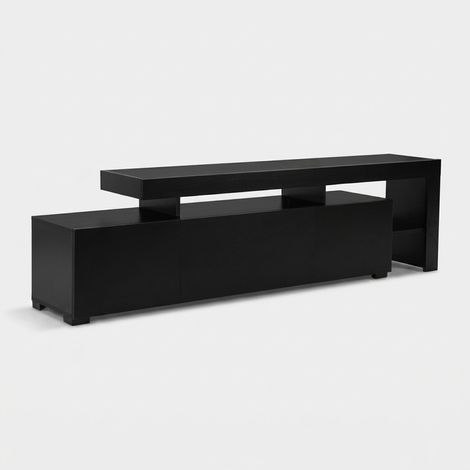 Porta TV in legno "Beliz" 192 x 37 x 53 cm - Legno nero (1/5)