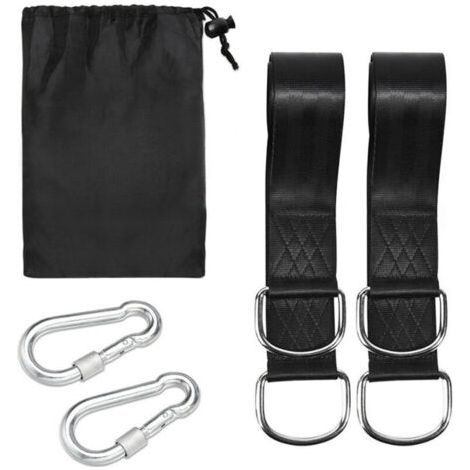 Kit de suspension pour balançoire d'arbre, lot de 2, avec 2 mousquetons de sécurité (300 cm)