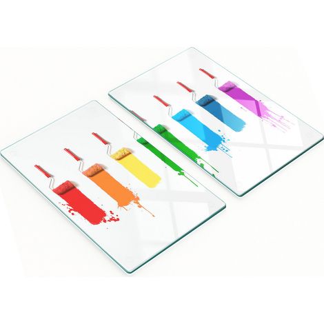 Taglieri da cucina in vetro con grafiche e rulli per pittura 2x30x52 cm (1/5)