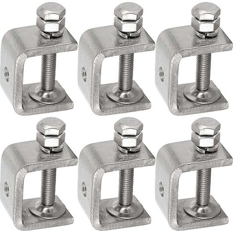 Petites pinces en C pour le travail du bois de 30 mm, pince de soudage métallique robuste, pince de bureau universelle en acier inoxydable pour le montage, avec large ouverture de mâchoire et réglable (1/4)