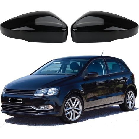 Passend für 1 Paar Autospiegelkappen – für VW Polo MK5 (2009–2017) – Schwarz