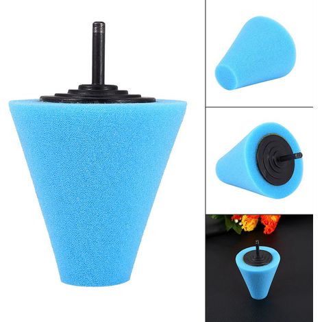 1 cône de polissage en mousse pour roues, tampons abrasifs en forme de cône, utilisation avec perceuse électrique (1/5)