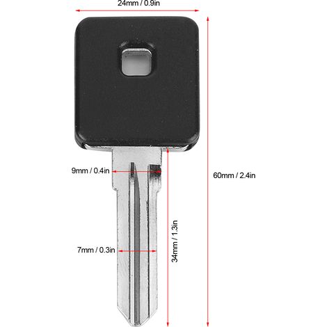 Clé de contact vierge pour moto avec étui - Style fibre de carbone pour Harley (1/5)