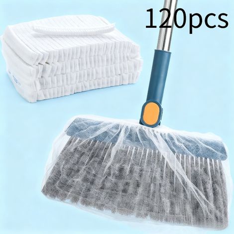 120 Housses de balai jetables essentielles pour la maison - Adsorption statique puissante pour les cheveux et la poussière, jetables et sans lavage, Housses de balai jetables pour un nettoyage rapide, (1/3)