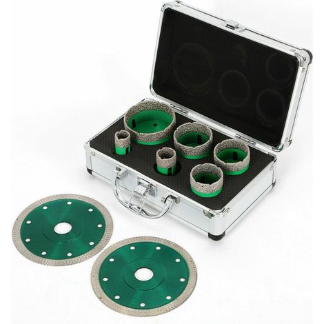 6tlg. 20-68mm Winkelschleifer Fliesen Bohrer Diamantbohrer Dosenbohrer Bohrkrone Keramik Fliesen Set Trennscheibe Set (1/5)