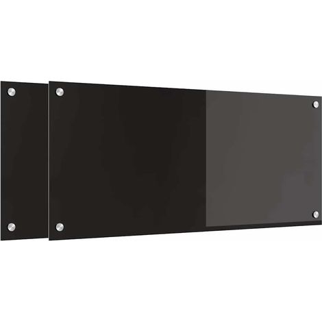 Salpicadero de cocina 2 pcs Negro 90 x 40 cm vidrio templado vidaXL