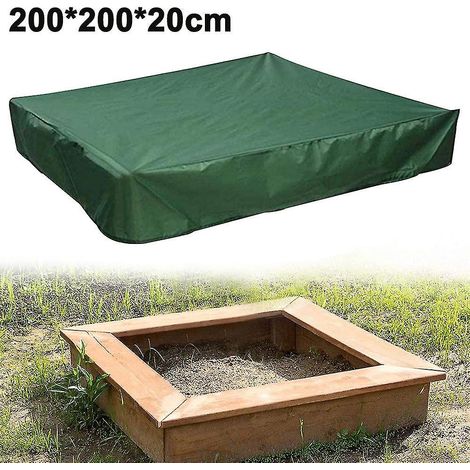 Wasserdichte Sandkastenabdeckung, Sandkastenabdeckung, Spielzeug-Sandkastenabdeckung – 200 x 200 x 20 cm – Grün