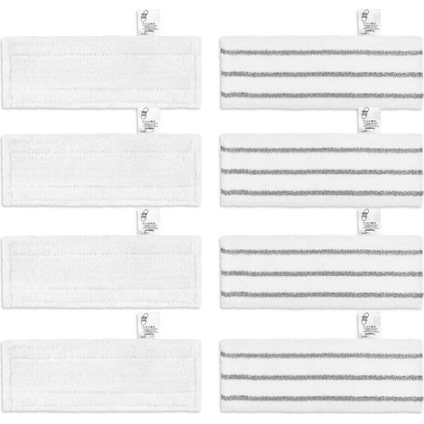 Lot de 8 Lingettes pour Nettoyeur Vapeur Kärcher EasyFix - Compatibles avec SC 1,SC 2, SC 3, SC 4, SC 5 (4 Gris + 4 Blancs) (1/5)