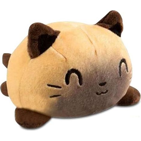 Chat en peluche réversible double face, jouet mignon émotion, cadeau créatif pour enfants et famille, brun – DELKEVIC