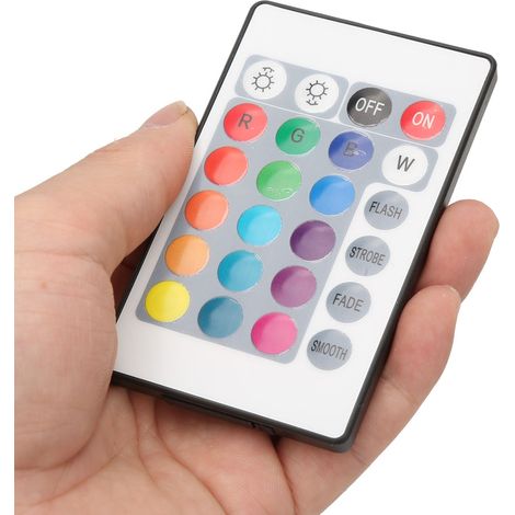 5-24V 24-Tasten RGB-LED-Lichtleiste mit drahtloser Fernbedienung, USB 6A Lampeneffekt-Infrarot-Controller (1m) (1/5)